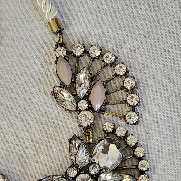 Statement Rope Rhinestone Floral Necklace Earrings Set - Picture 6 of 11